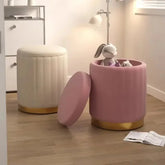 Light Luxury Makeup Stool - Round Bedroom Stool, Sofa Stool & Dressing Table Stool with Storage - Himpall